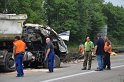 LKW umgestuerzt A 1 Rich Saarbruecken P259